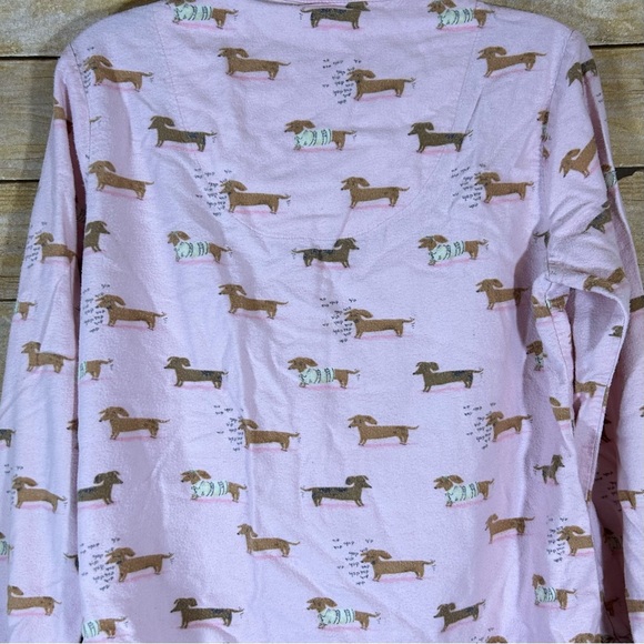 Munki Munki Pink Dachshund Flannel Pajamas Weiner Dog Doxie Size M - Picture 7 of 12